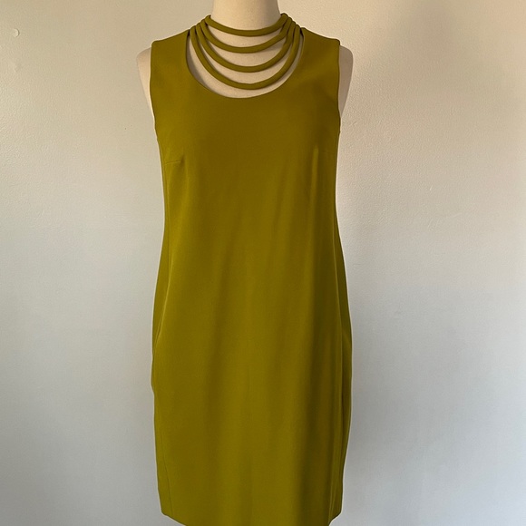 Diane Von Furstenberg 1960s Style Green Ring Neck Mini Dress With Pockets - Picture 2 of 12